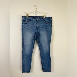 Old Navy Women’s Mid Rise Rockstar Super Skinny Blue Jeans, 18 Petite,‎ VGUC
